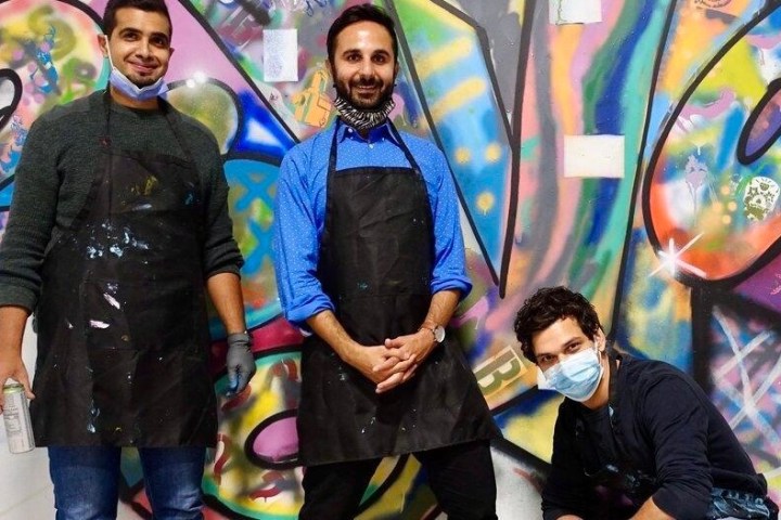 a group of people posing for the camera